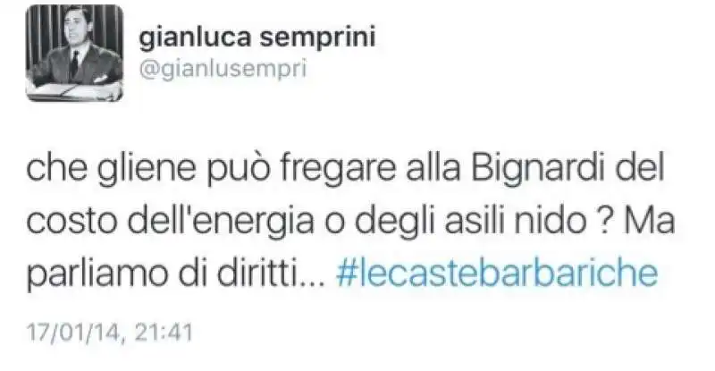 gianluca semprini sulla bignardi e le caste barbariche