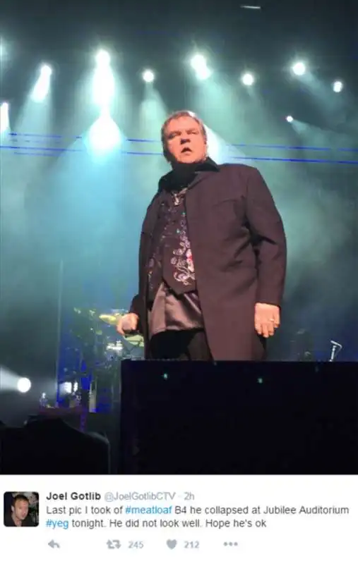 meat loaf poco prima di svenire