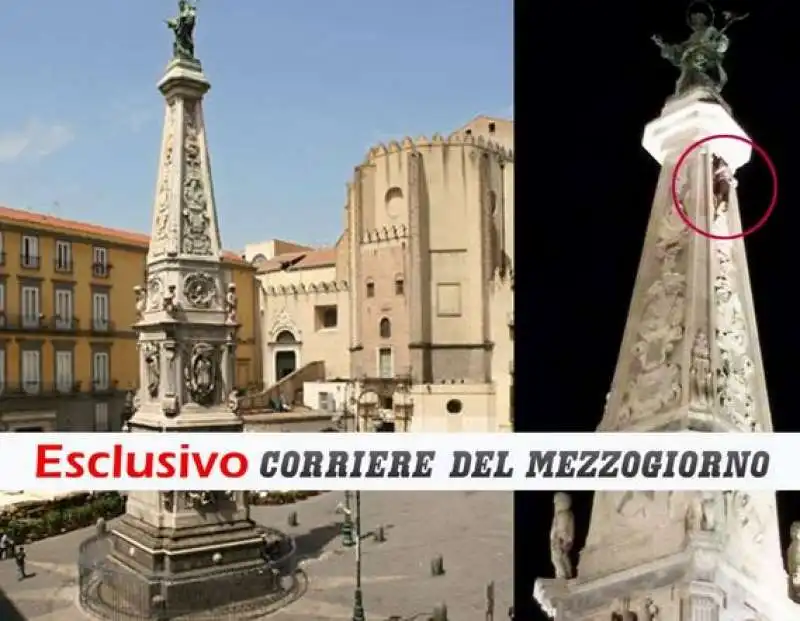 NAPOLI CADE DA OBELISCO E MUORE 