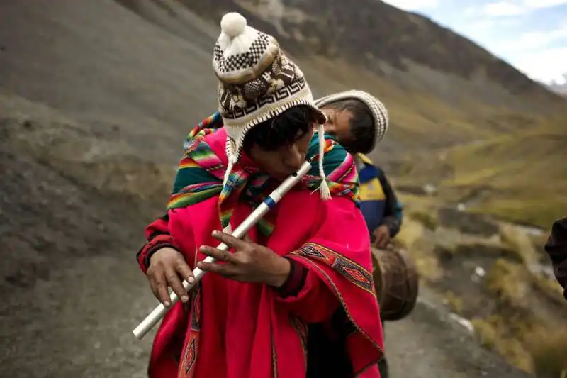 pellegrino andino al festival peruviano