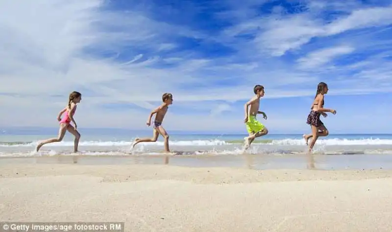 ragazzini selvaggi in spiaggia