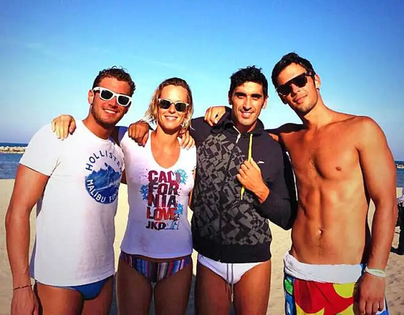 alex di giorgio, federica pellegrini, filippo magnini e matteo giunta