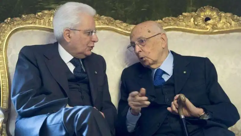 Sergio Mattarella a colloquio con il presidente emerito Giorgio Napolitano 