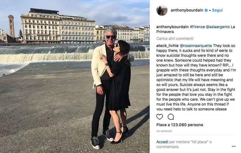 anthony bourdain asia argento firenze