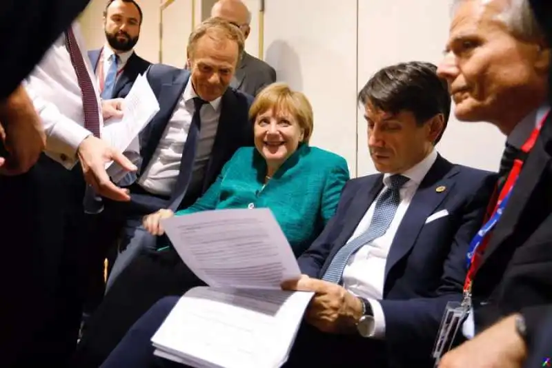 DONALD TUSK ANGELA MERKEL GIUSEPPE CONTE MOAVERO