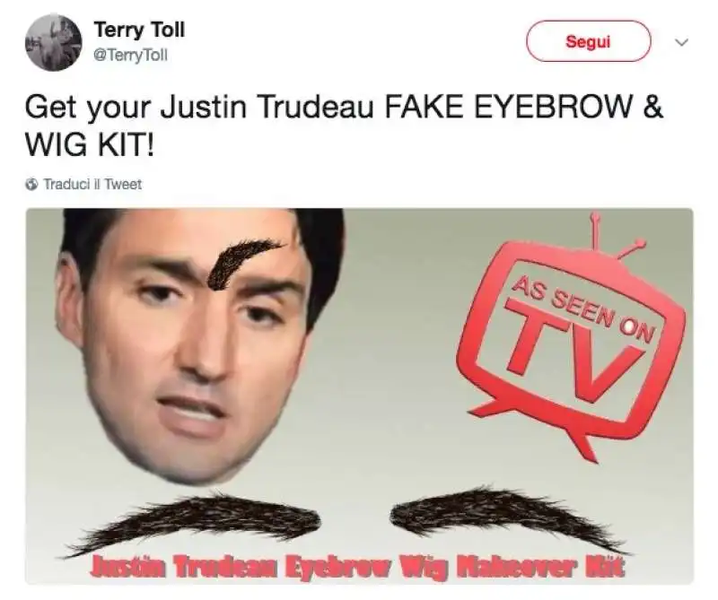 il sopracciglio di justin trudeau