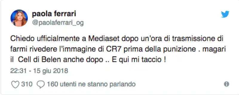 paola ferrari tweet