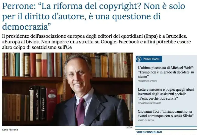 carlo perrone tuonava contro google e i giganti web  