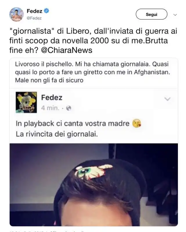 FEDEZ CONTRO CHIARA GIANNINI