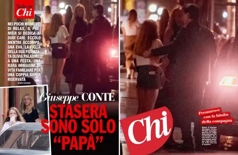 GIUSEPPE CONTE CON OLIVIA PALADINO E LA FIGLIA 