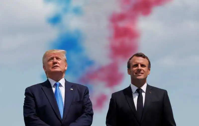 macron  e trump d day in normandia