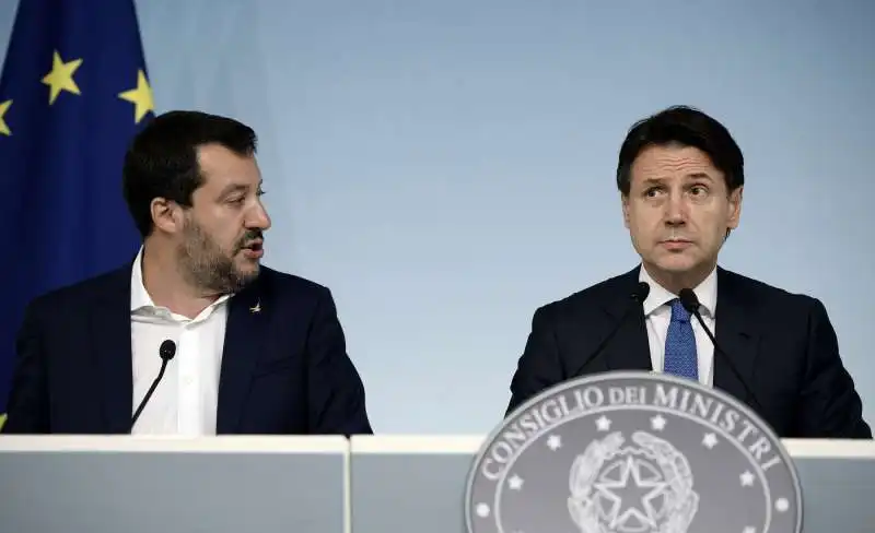 matteo salvini e giuseppe conte   approvazione decreto sicurezza bis 2