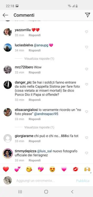 commenti alla visita di chiara ferragni e fedez alla cappella sistina 6