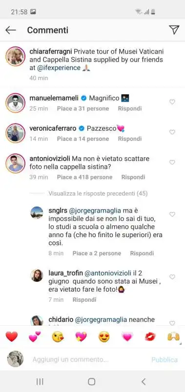 commenti alla visita di chiara ferragni e fedez alla cappella sistina 8