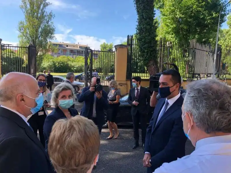 heiko maas e luigi  di maio allo spallanzani