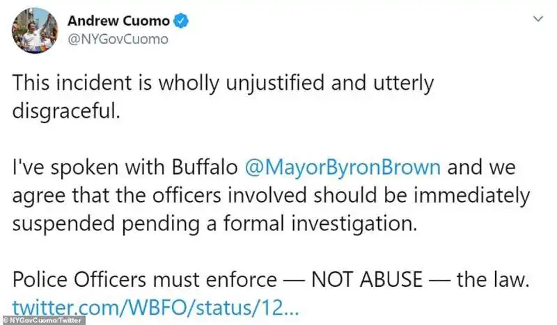 il tweet di andrew cuomo