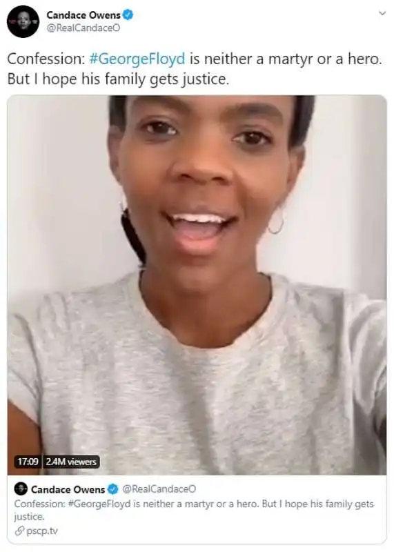 il video di candace owens su george floyd