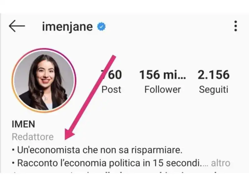 imen jane su instagram si definiva economista poi ha cancellato