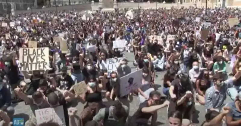 manifestazione per george floyd a roma