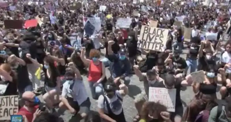 manifestazione per george floyd a roma