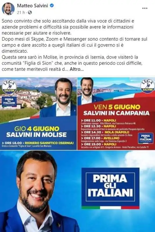 matteo salvini in tour