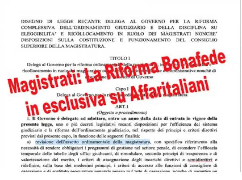 riforma bonafede affaritaliani