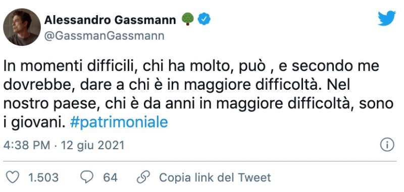 alessandro gassmann e la patrimoniale