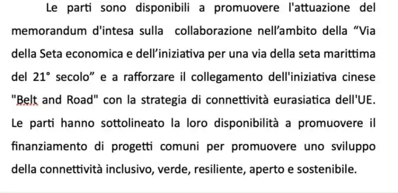 estratto del documento della farnesina in vista dell'incontro con li keqiang 1