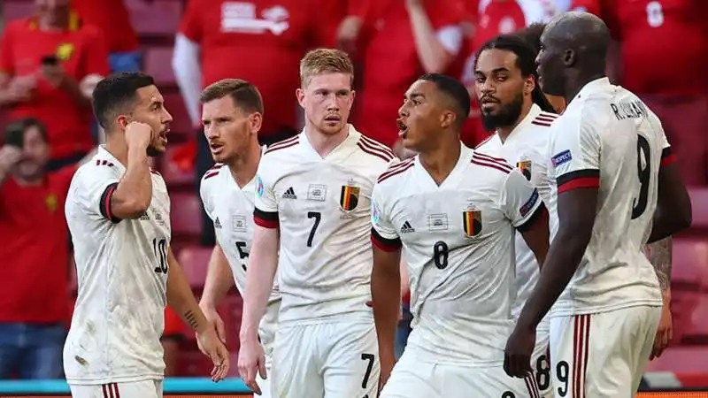 I GIOCATORI DEL BELGIO DOPO UN GOL