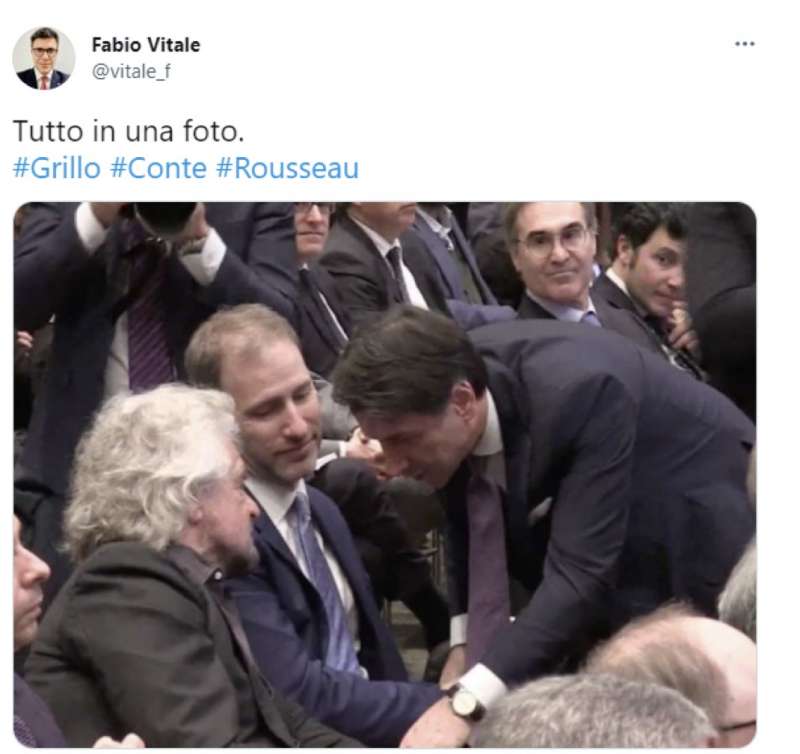 il vaffa di grillo a conte tweet