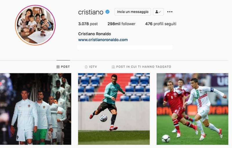 la pagina instagram di cristiano ronaldo