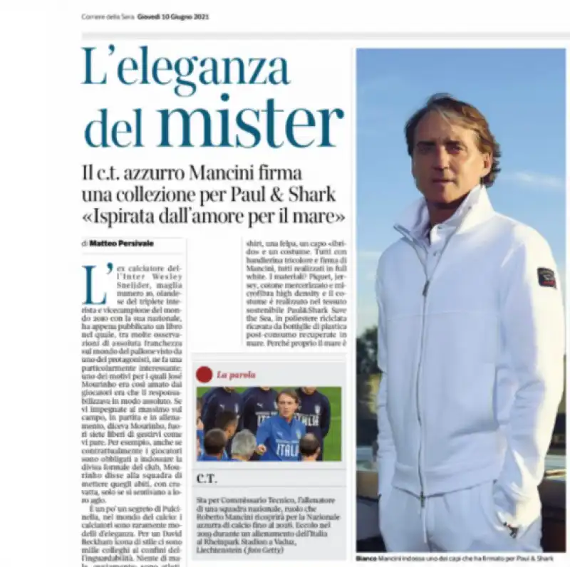 ROBERTO MANCINI GIOVEDI 10 CORRIERE DELLA SERA