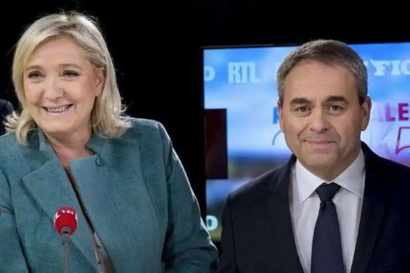 marine le pen con xavier bertrand