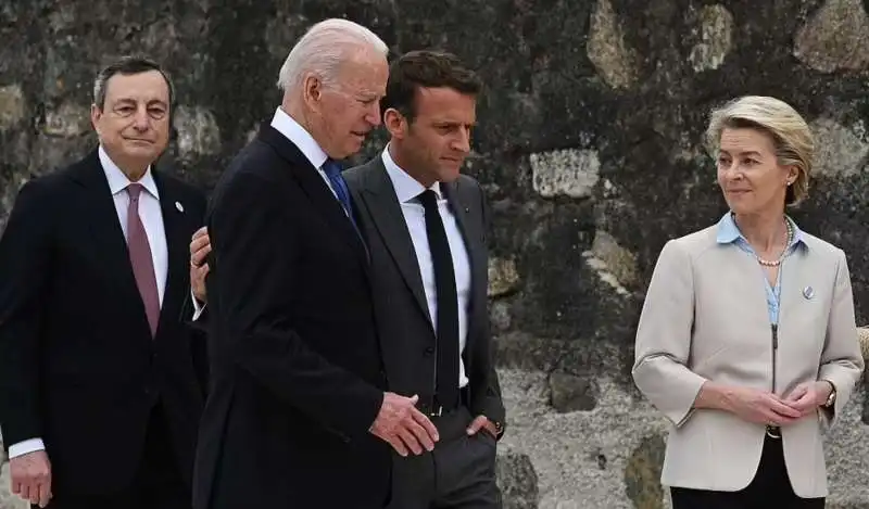 mario draghi, joe biden, emmanuel macron ursula von der leyen