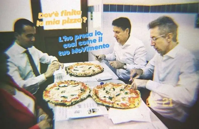 meme su di maio e conte in pizzeria