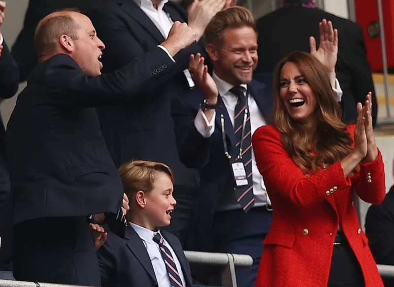 william, kate e george allo stadio per inghilterra germania