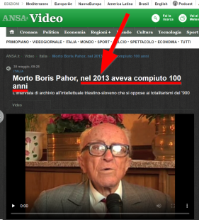 ansa pahor, 100 anni nel 2013