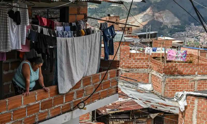 Baraccopoli a Medellin, in Colombia