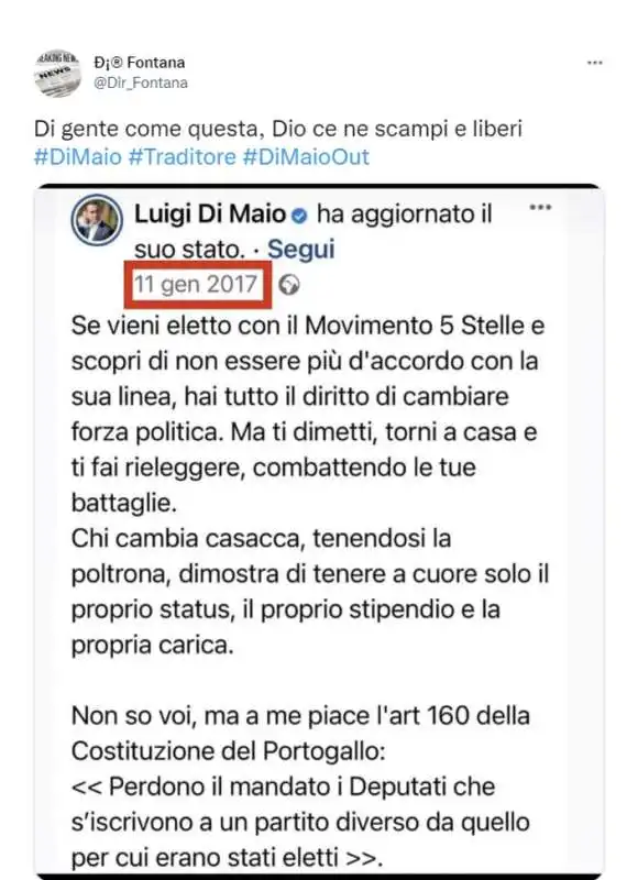 i tweet sulla scissione m5s by di maio   2