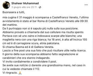 Post del cugino di Basma Afzaal