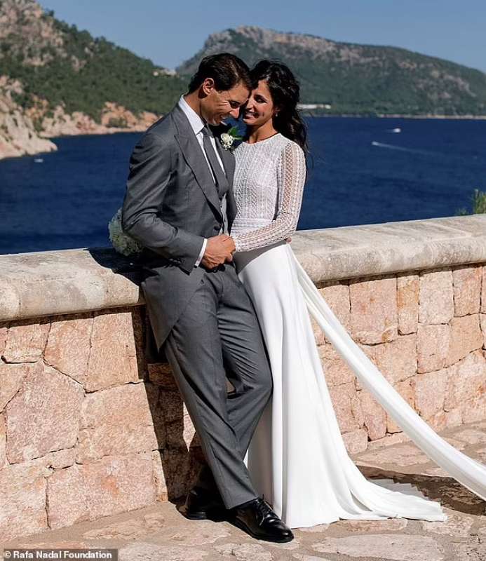 Rafael Nadal e Mary Perello il giorno del matrimonio