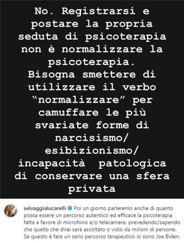 Selvaggia su Instagram contro Fedez