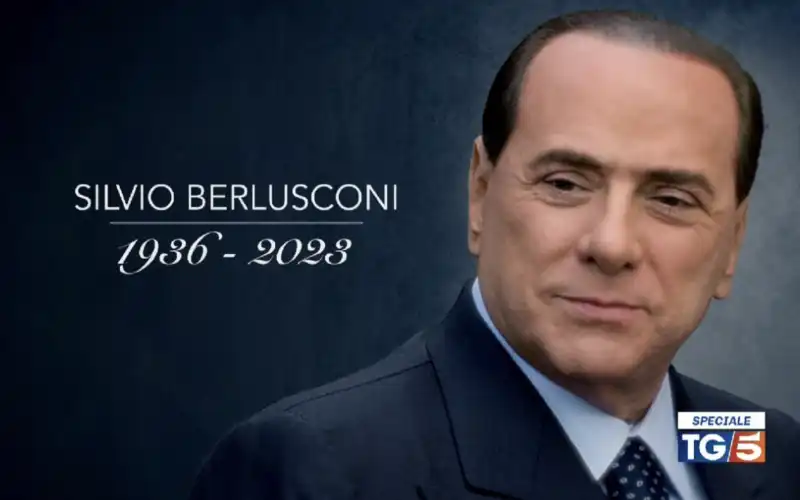 annuncio morte silvio berlusconi - canale 5 mediaset