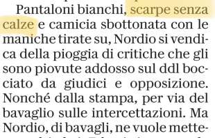 articolo di repubblica su nordio senza calze