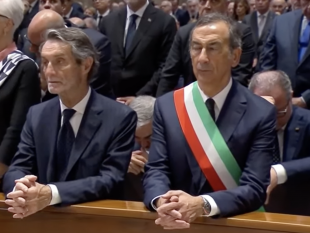 attilio fontana beppe sala ai funerali di silvio berlusconi