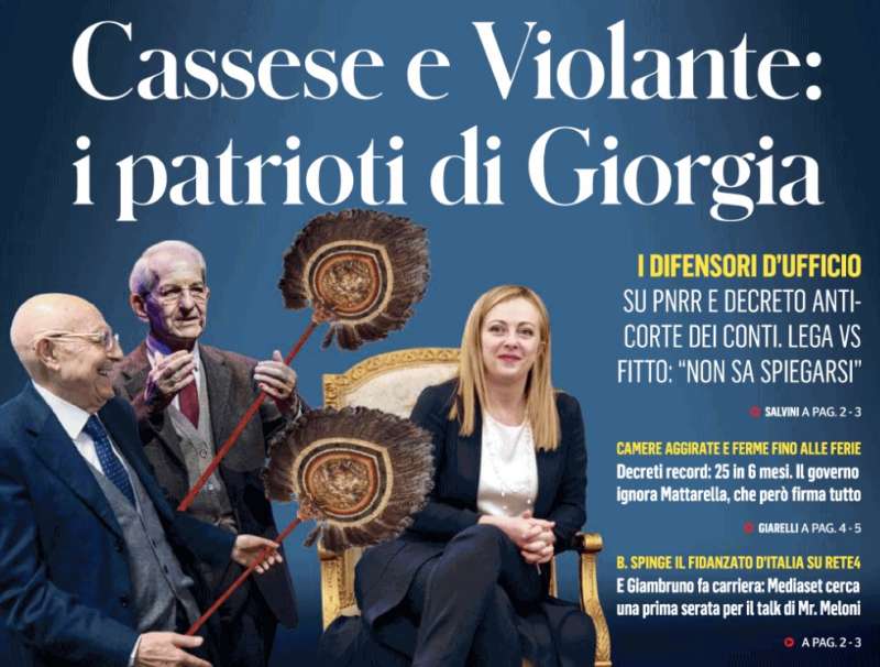 CASSESE E VIOLANTE I PATRIOTI DI GIORGIA - IL FATTO QUOTIDIANO