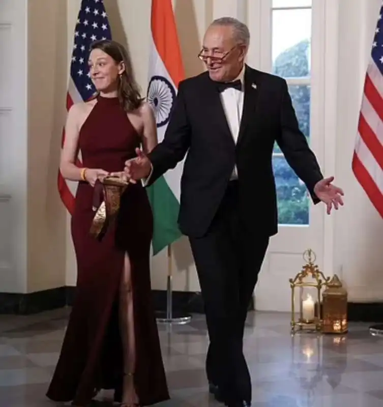 chuck schumer con la figlia elizabeth   cena di gala alla casa bianca 