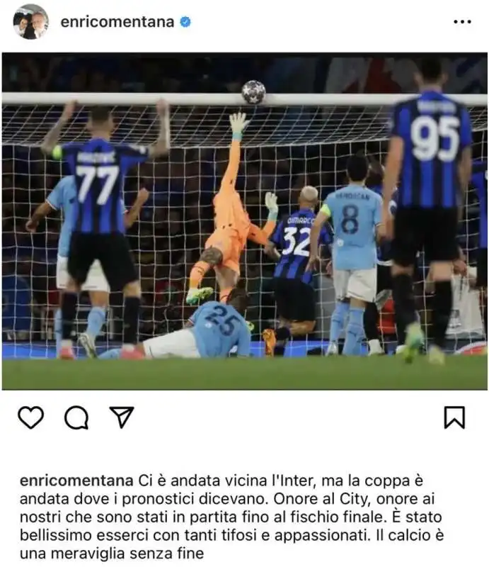 enrico mentana su inter manchester city 