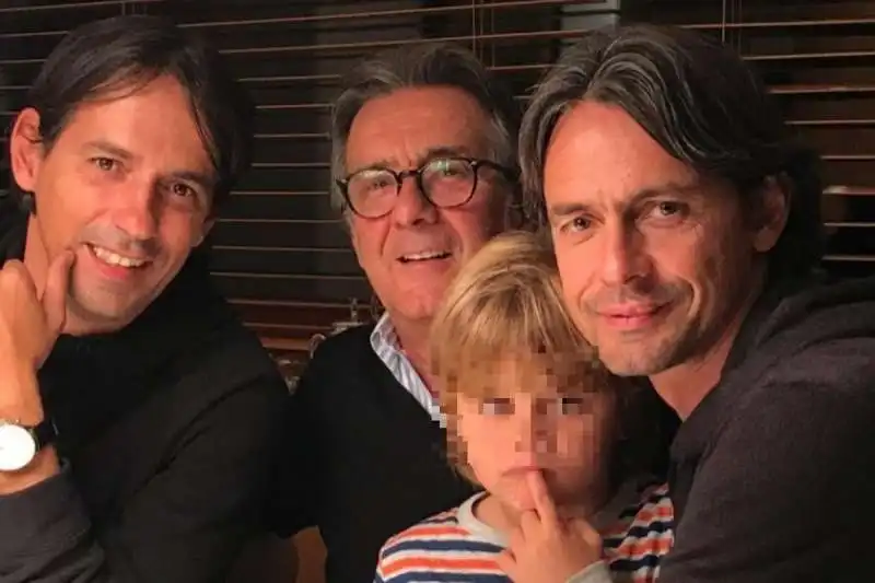 filippo e simone inzaghi  e il padre giancarlo 2