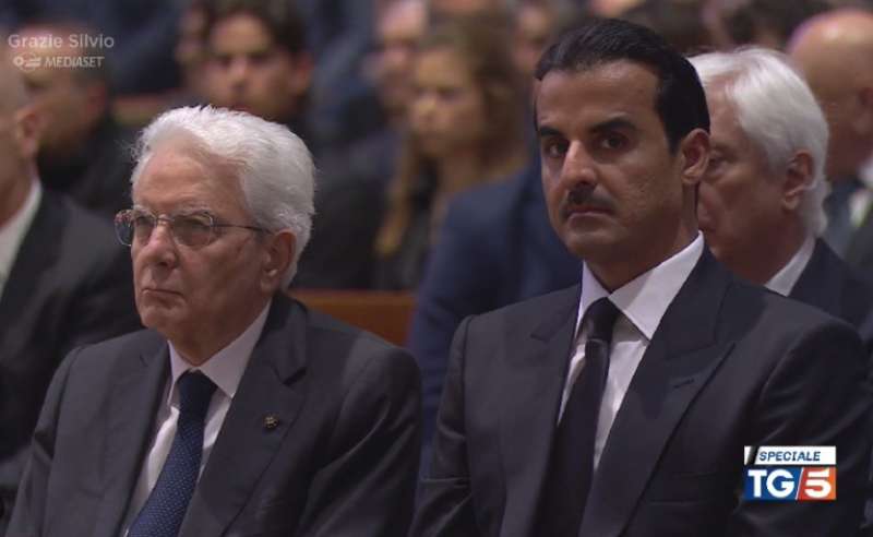 FUNERALE DI SILVIO BERLUSCONI - SERGIO MATTARELLA E TAMIM AL THANI